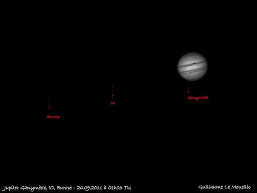 Jupiter sa GTR et ses satellites - 25 Septembre 2011 — Photo de Jupiter, astrophotographie