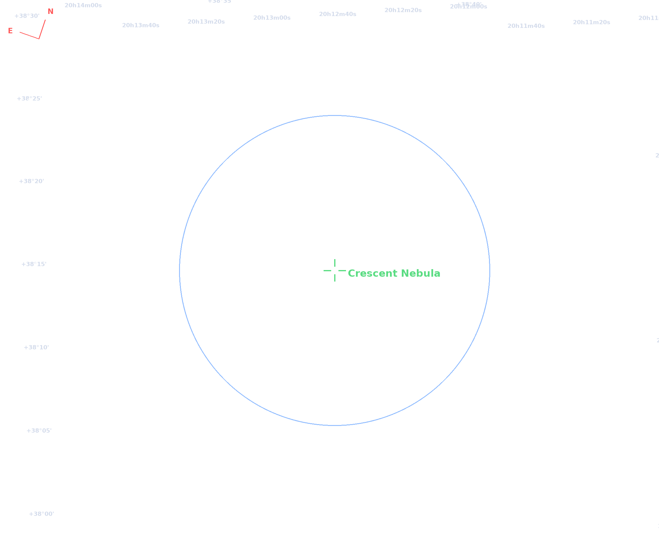 NGC6888 - 16 Juin 2017 — repérage des objets